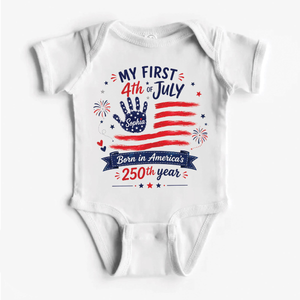 Personalized My First 4th of July Baby Bodysuit, Born in 2026 America s 250th Year Bodysuit, Patriotic Baby Onesie, Baby Gift