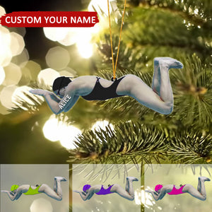 Swimmer Personalized Christmas Ornament, Gift For Swimming Lovers