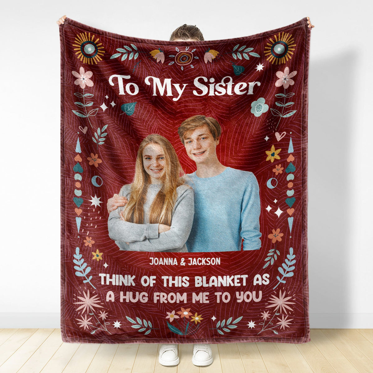 To My Sister This Blanket Is A Hug To You - Personalized Blanket - Gift For Sisters, Besties, Cousins, Friends