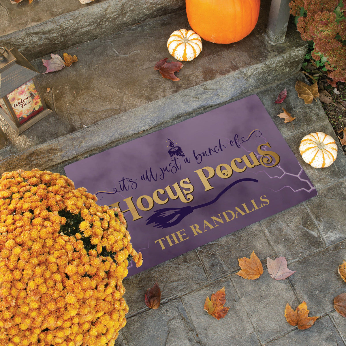 A Bunch Of Hocus Pocus - Personalized Doormat - Halloween Gift For Family