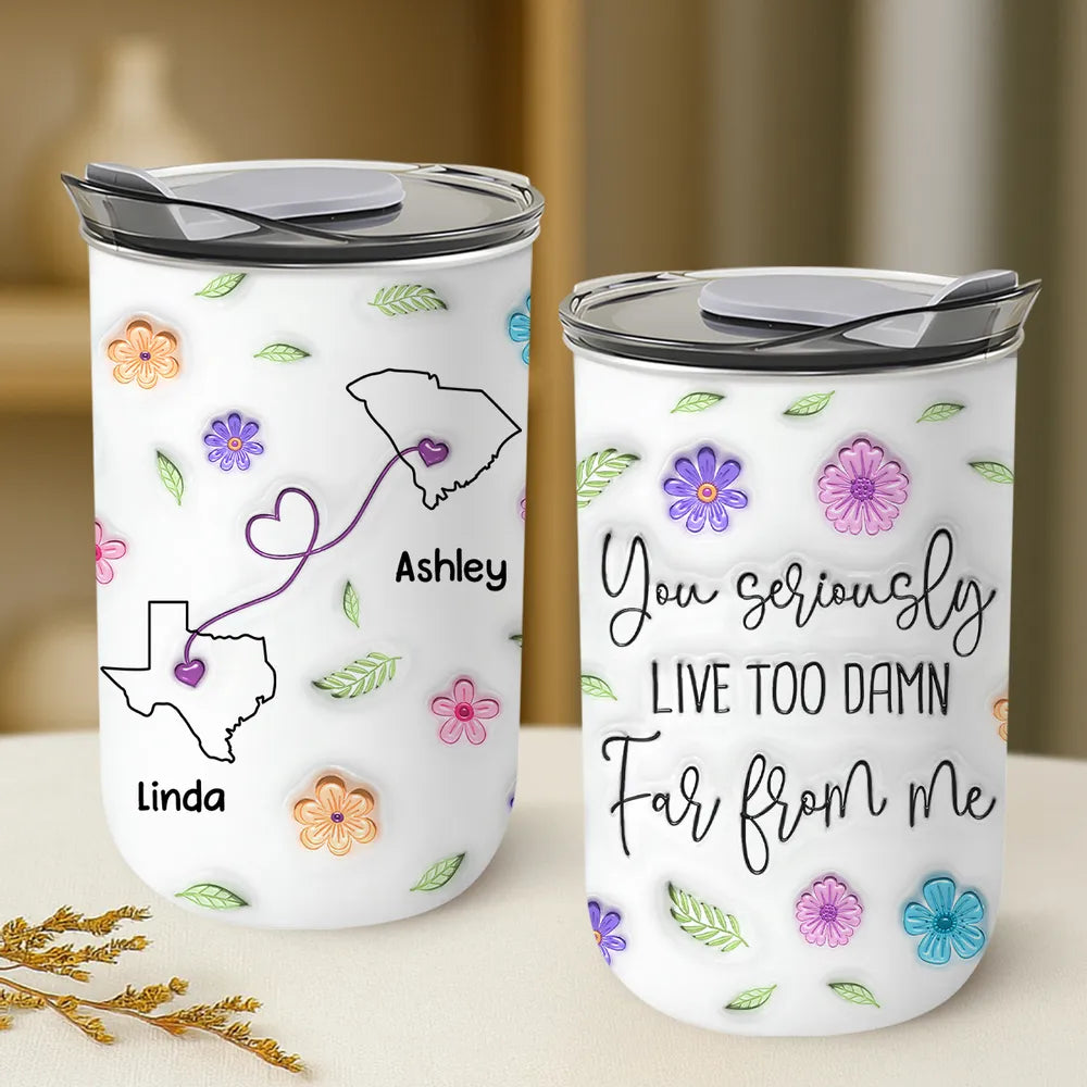 I Wish You Lived Much Closer - Personalized Tumbler 10oz - Long Distance Gift For Friends, Family, Cousins