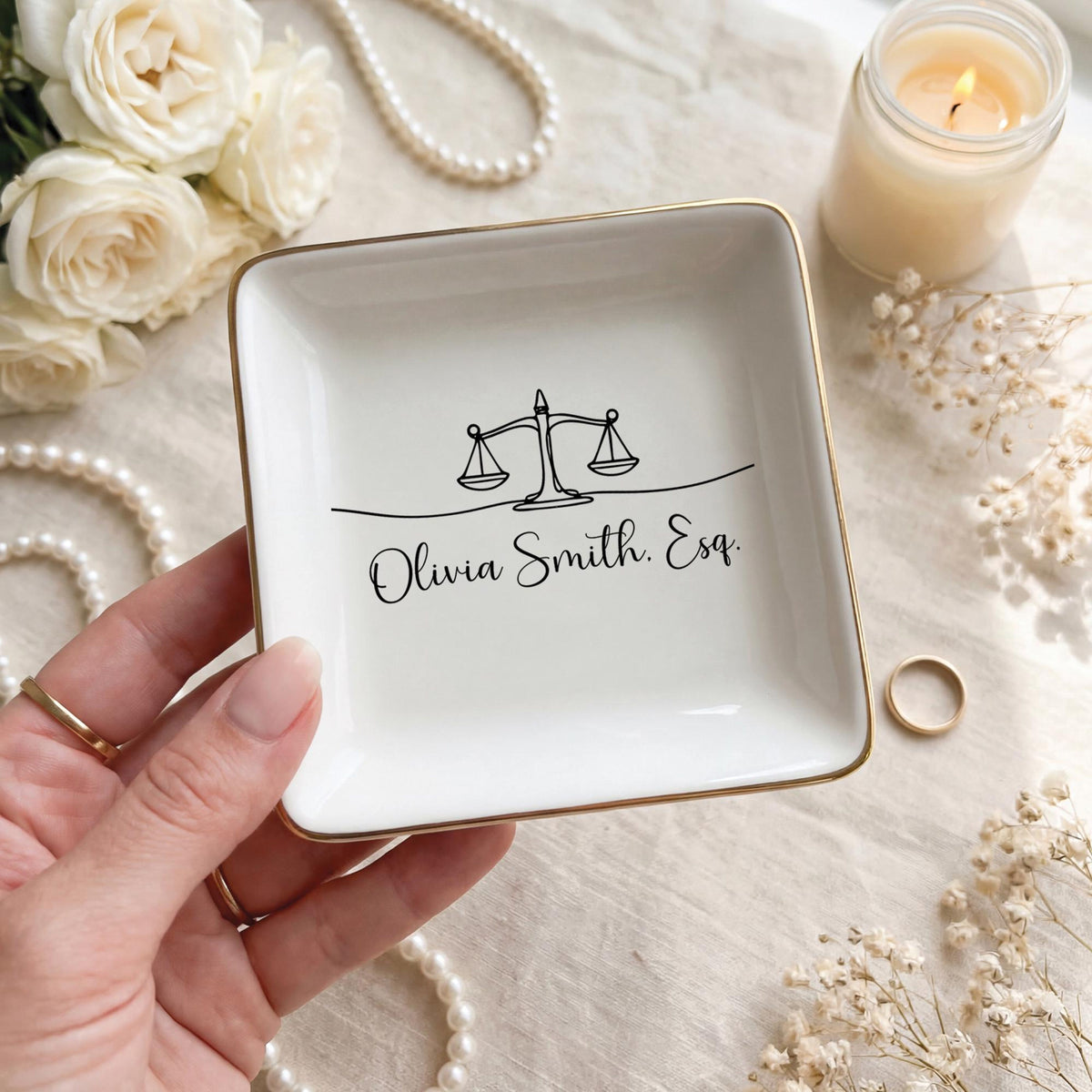 Personalized Lawyer Gift Jewelry Dish | Law School Graduation Present | Passing the Bar Exam Gift