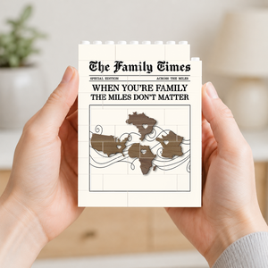 The Family Times Long Distance - Personalized Brick Block