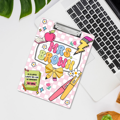 Custom Teacher Clipboard With Name, Personalized Teacher Gifts, Back To School Gift, Thank You Gift for Teacher, Teacher Appreciation Gift