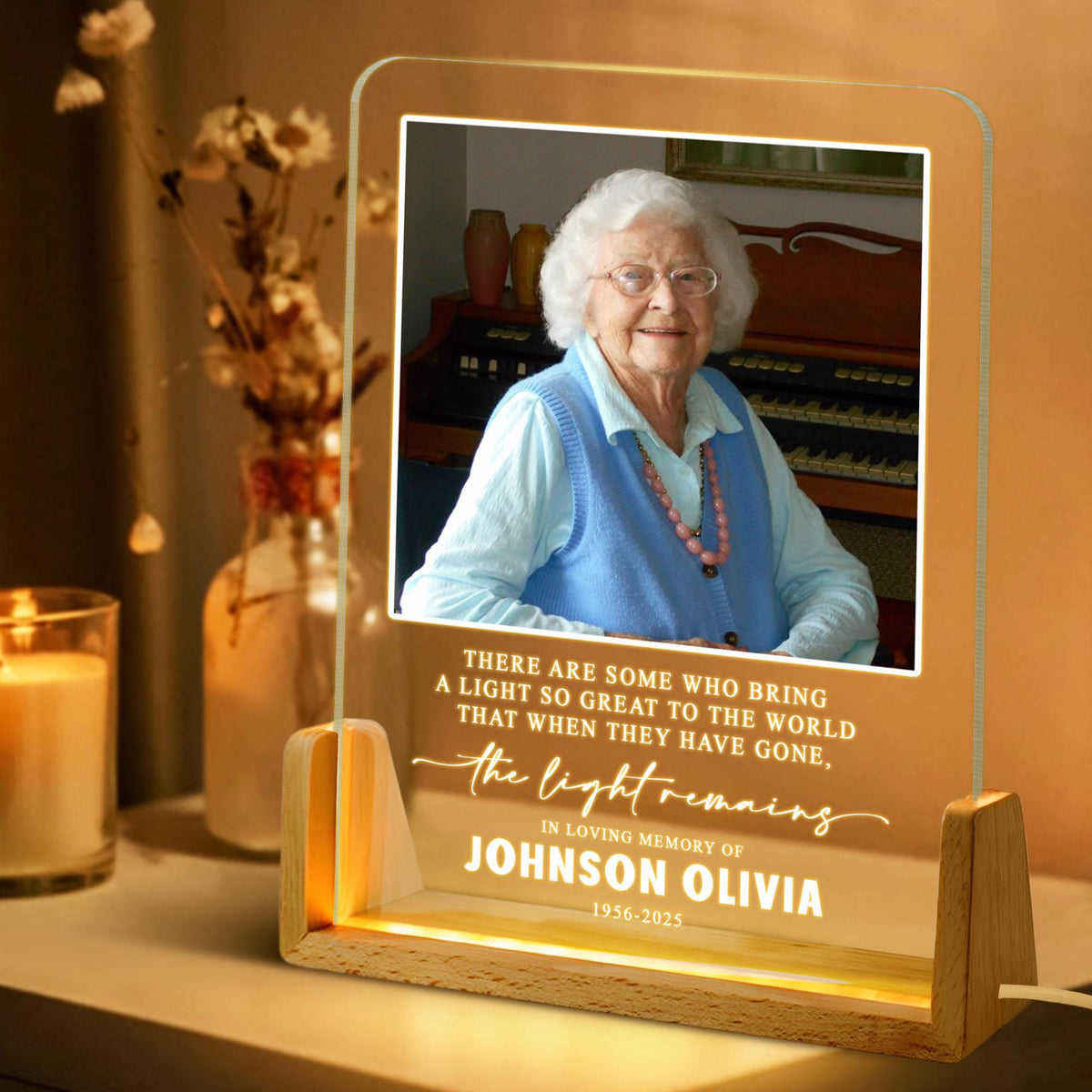 Bring A Light So Great To The World - Personalized LED Night Light - Memorial Gift