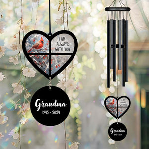 Personalized Memorial Wind Chime, Red Bird Wind Chime, Cardinal Bird Suncatcher Wind Chime, In Loving Memory, Family Gift, Love Family