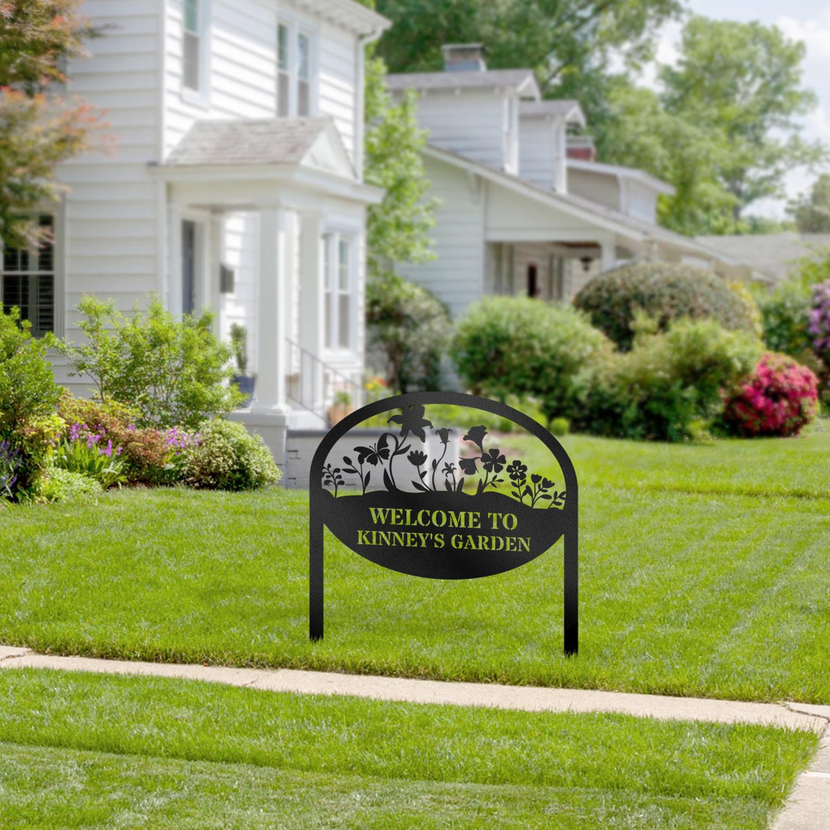 Custom Metal Garden Decor, Metal Flower Art Garden Sign, Flower Design, Personalized Garden Sign, Custom Garden Name Sign, Home Gift