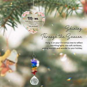 Mom Thank You For Being Such An Importance Piece Ornament, Crystal Heart Ornament Appreciation Gift, Christmas Hainging Decor