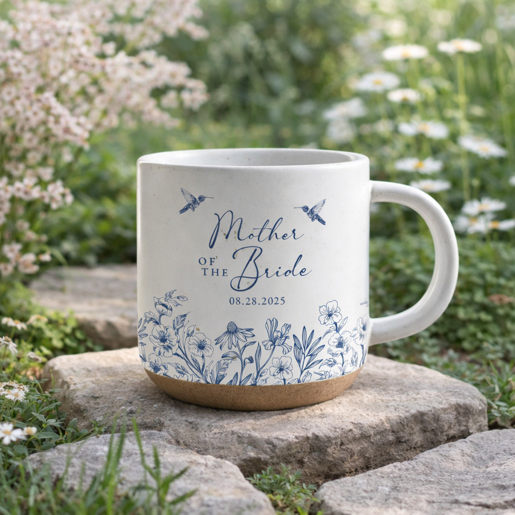 Custom Wedding Gift For Mother Of The Bride & Groom Toile De Jouy Gift For Mom Mug, Mother Of The Bride Pottery Mug, Mom Of Groom