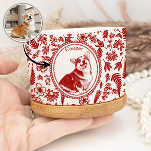Pet Portrait Memorial, Dog Remembrance Gift - Personalized Plant Pot for Pet Lovers