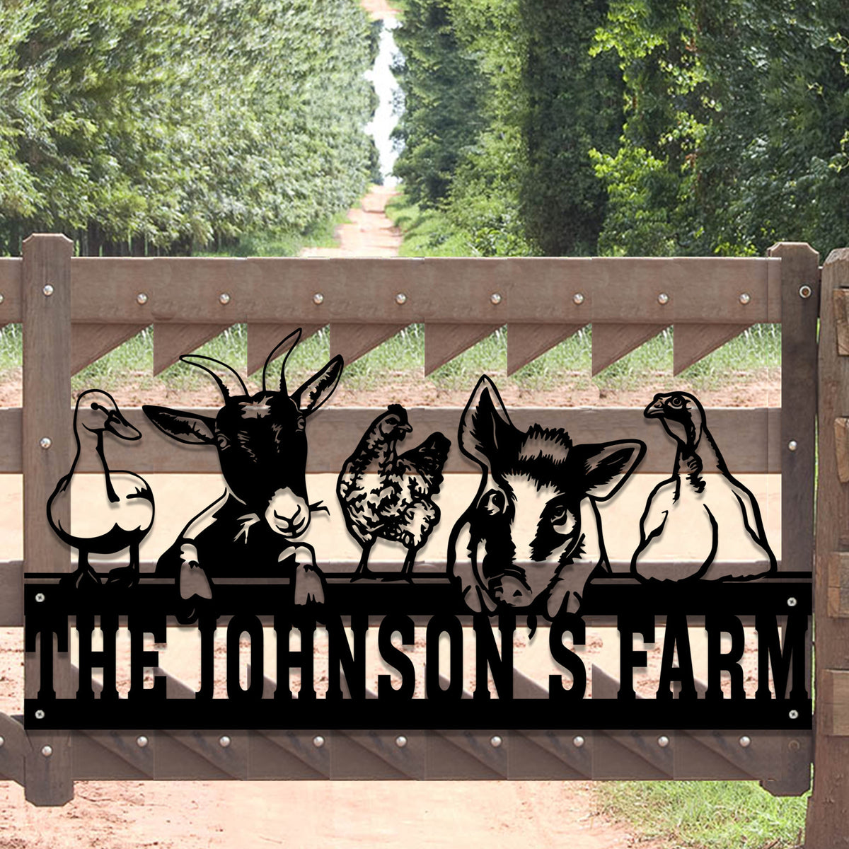 Personalized Farm Animals Sign, Custom Metal Farm Sign, Farmer Home Decor, Farm Yard Farmhouse Decor, Farmer Gift