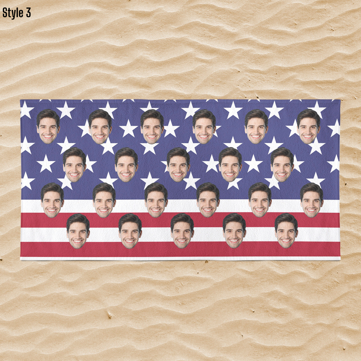 National Flag Independent Day Gift, Personalized Face Beach Towel, Personalized Photo Bath Towel, Custom Pool Towel, Outside, Birthday, Vacation Gift