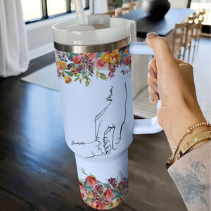 Floral Mom Holds Kids Hand - Personalized Tumbler - Gift For Mother 3_d8b14caf-56f6-484f-87b3-1be57f46e875.jpg?v=1713933447