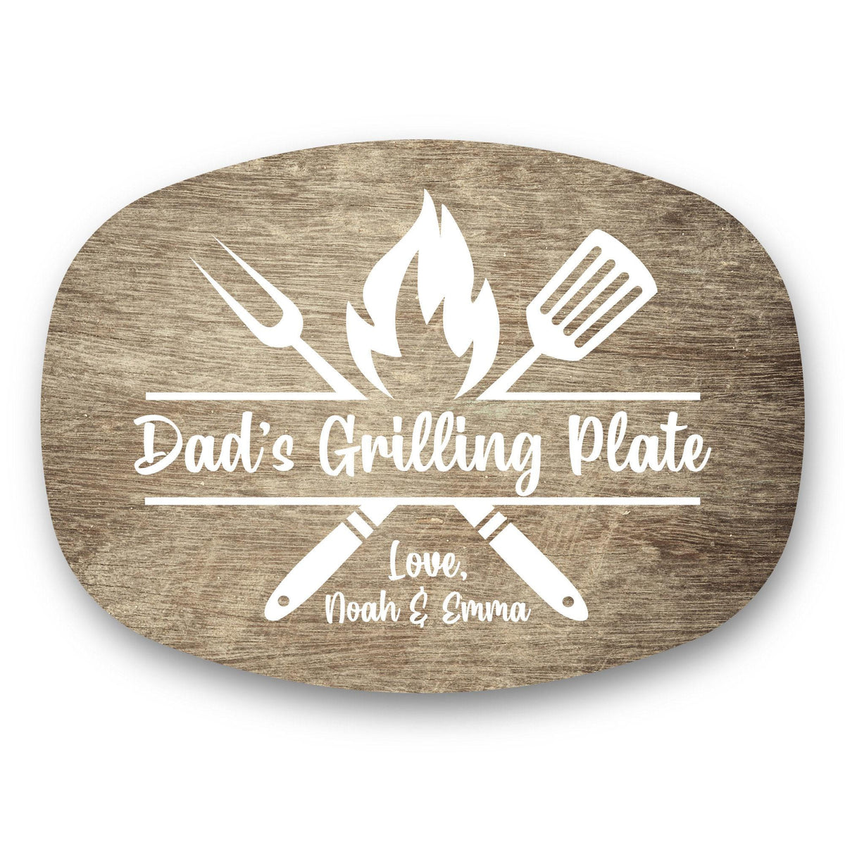 Custom Grilling Plate for Dad Personalized Platter Gift with Kids' Names Grill Plate Gift for Dad Gift for Father's Day