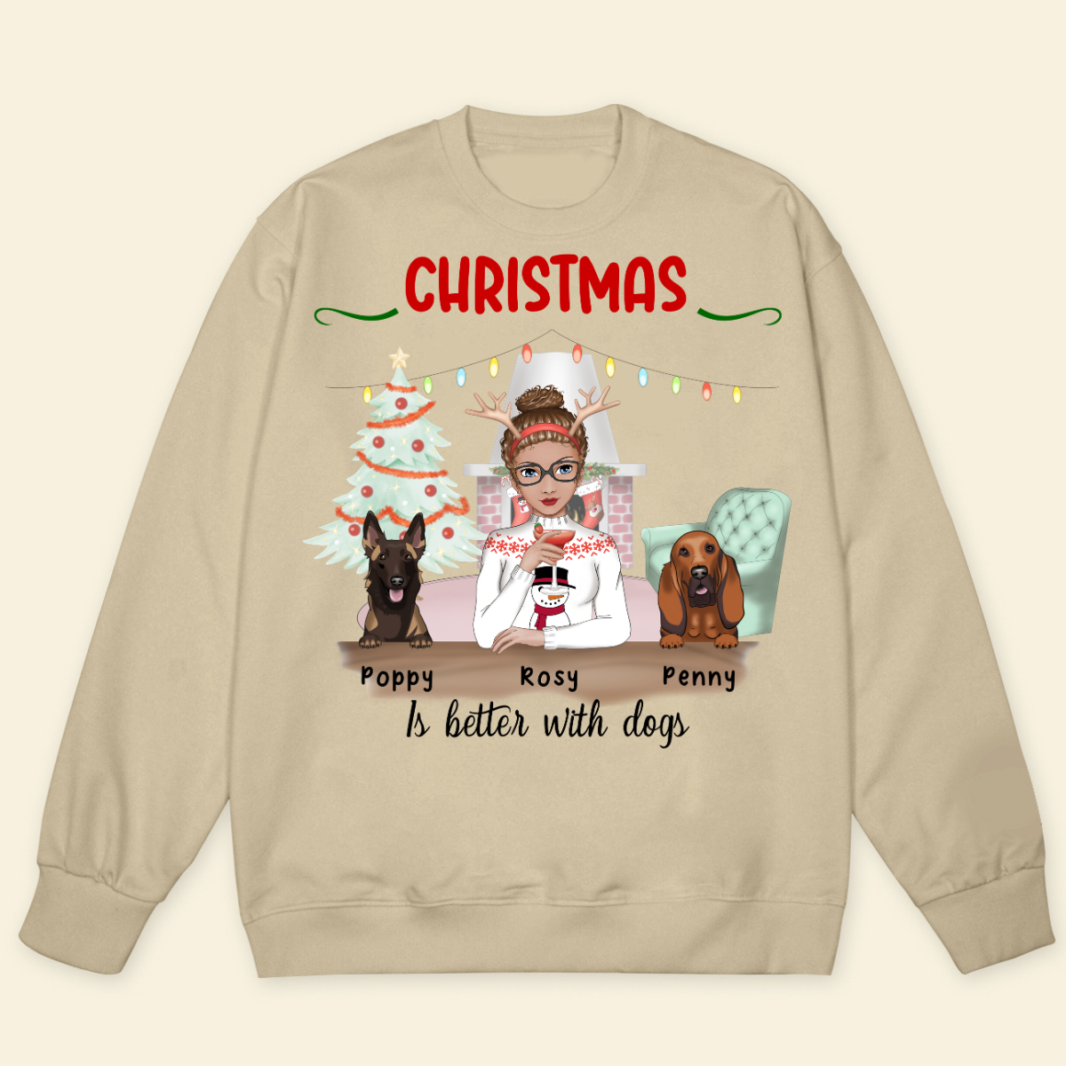 Christmas Is Better With A Dog Personalized Sweatshirt Winter Season Gift For Dog Lovers Christmas Gift For Dog Mom