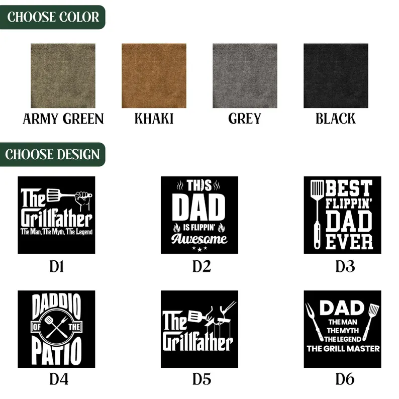 The Grillfather: The Man The Myth The Legend - Personalized Apron for Dad, Grandpa