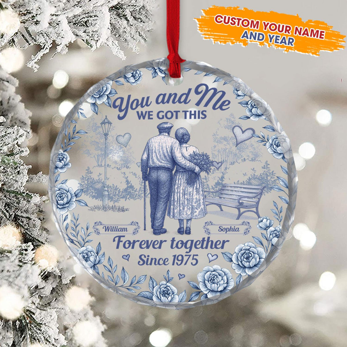 You and Me, We Got This - Personalized Crystal Ornament - Anniversary Keepsake, Christmas Gift For Couple