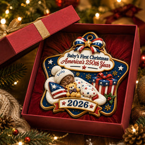 Freedom Baby's 1st Christmas Newborn Ornament- Real 3D Raised Ornament