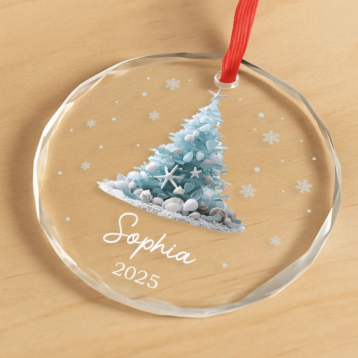 Sandy Toes Christmas Joy - Personalized Crystal Ornament - Christmas Gift For Sister, Friend, Family