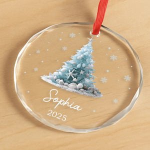 Sandy Toes Christmas Joy - Personalized Crystal Ornament - Christmas Gift For Sister, Friend, Family