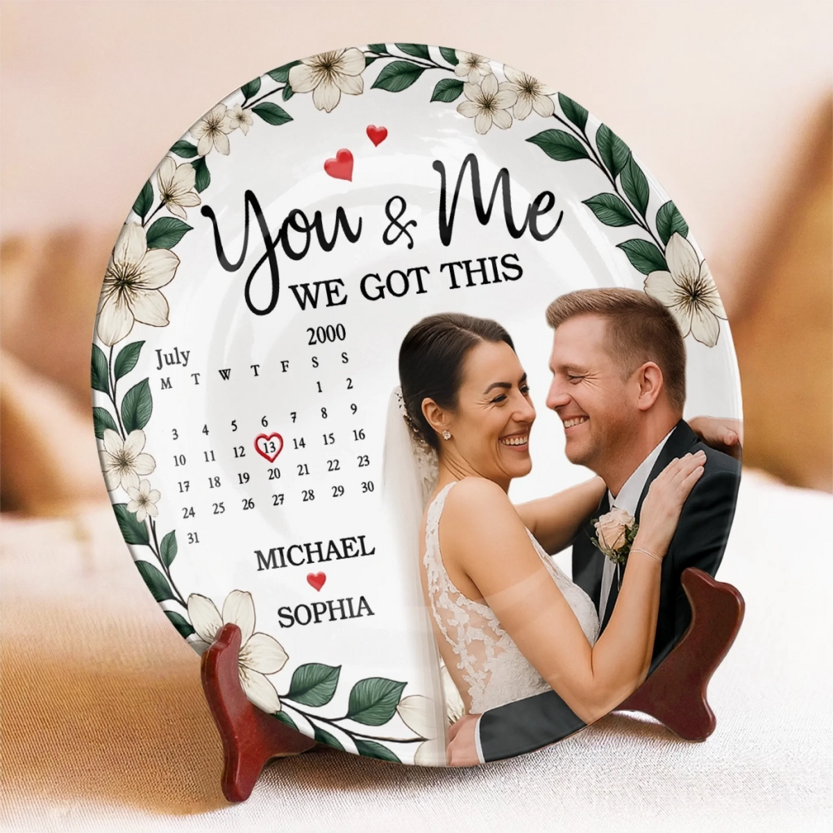You & Me We Got This Custom Couple Photo - Personalized Ceramic Plate - Gift For Couple, Wedding GIft, Anniversary Gift