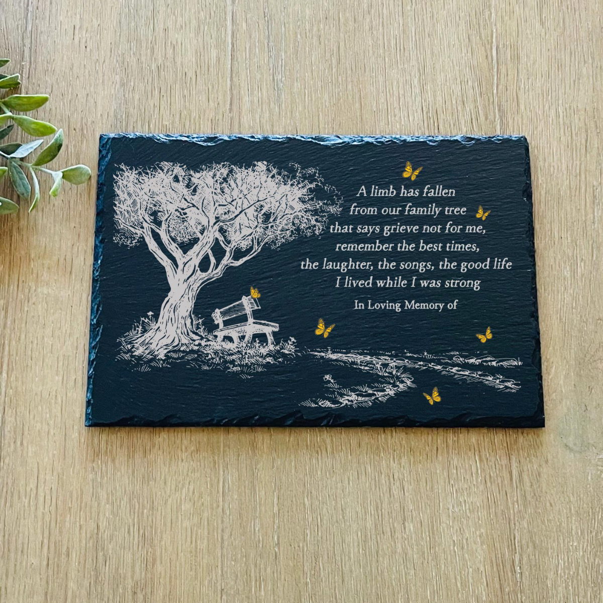 A Limb Has Fallen, Yellow Butterflies Sympathy Gift, Keepsake, Remembrance, Bereavement Gift, Loss of a Loved One