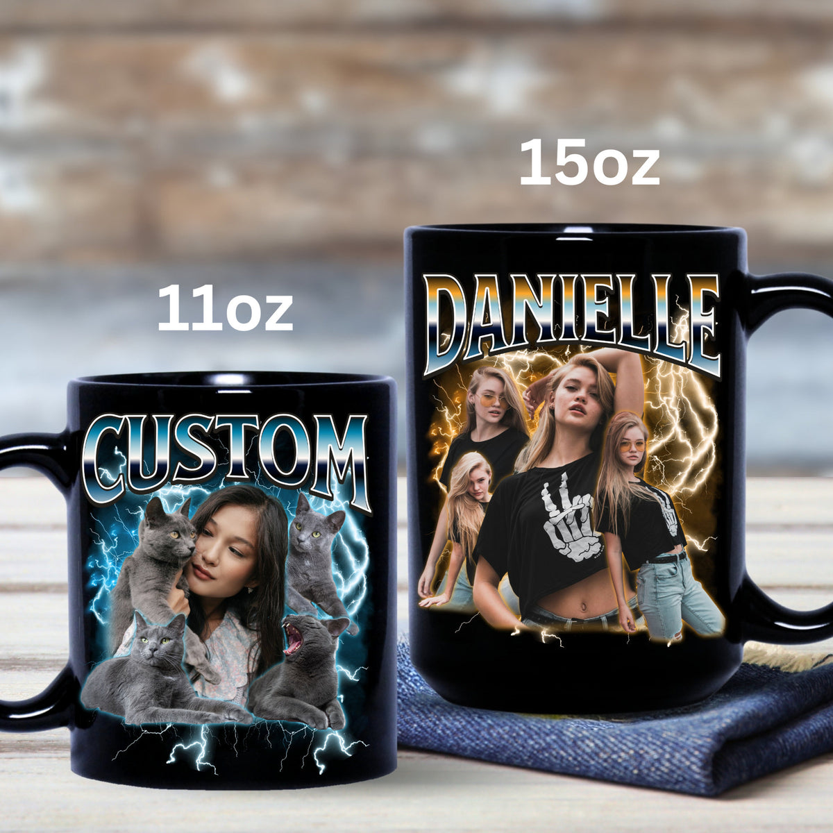 90s Vintage Bootleg Custom Your Own Bootleg Vintage Retro Mug, Custom Your Photo, Vintage 90's Mug