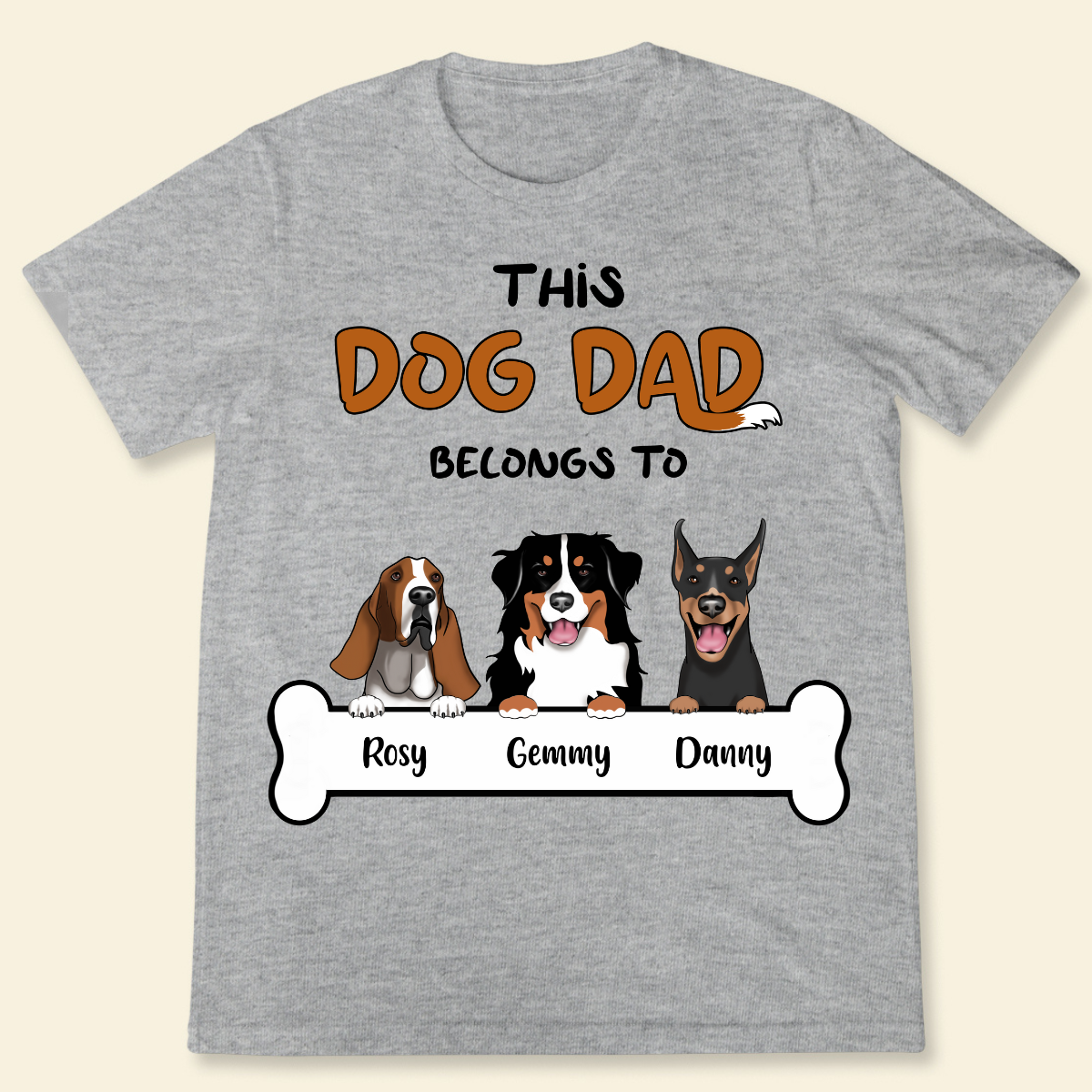This Dog Dad Belongs To Personalised Tshirt For Dog Lovers Custom Gift For Dog Dad Father's Day Gift