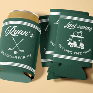 Golf Bachelor Party Can Cooler Custom Name Last Swing Before The Ring Drink Holder Groomsmen Gift Funny Beer Sleeve Golf Weekend Party Favor