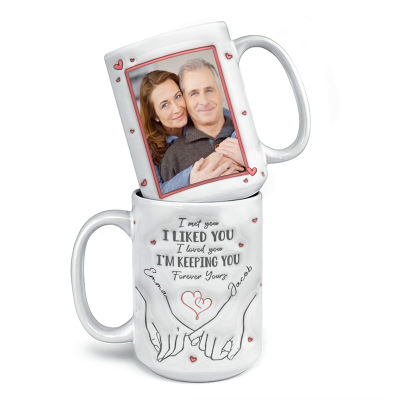 Custom Photo From Our First Kiss Till Our Last Breath - Personalized 3D Inflated Effect Printed Mug - Anniversary Gift For Couple