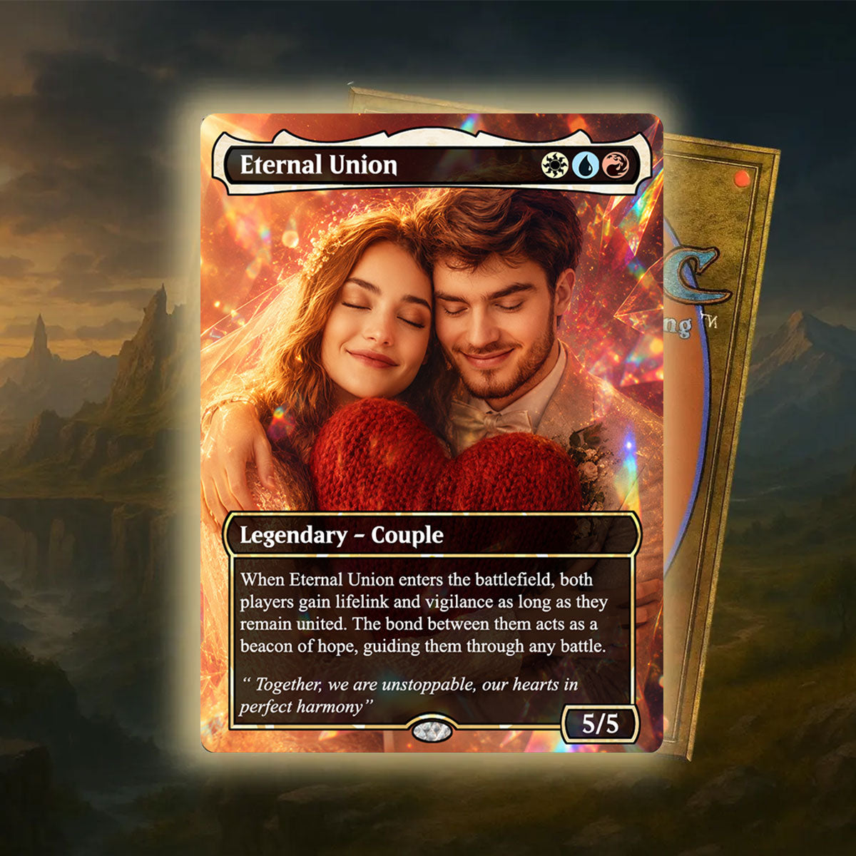 Turn your loved one into an MTG card, Personalized PKM Card for Couples