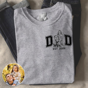 Custom Photo Pencil Sketch New Dad New Mom - Personalized T Shirt