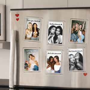 Custom Bestie Photo Fridge Magnet, Personalized Acrylic Magnetic Photo Frame, Birthday Gift for Her, Best Friend Keepsake, Bridesmaid Gift