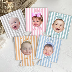 Personalized Kids Photo Can Cooler, Custom Funny Face Baby Can Cooler, Gift For Husband, New Dad Gift, Father's Day Gift For Dad, Husband