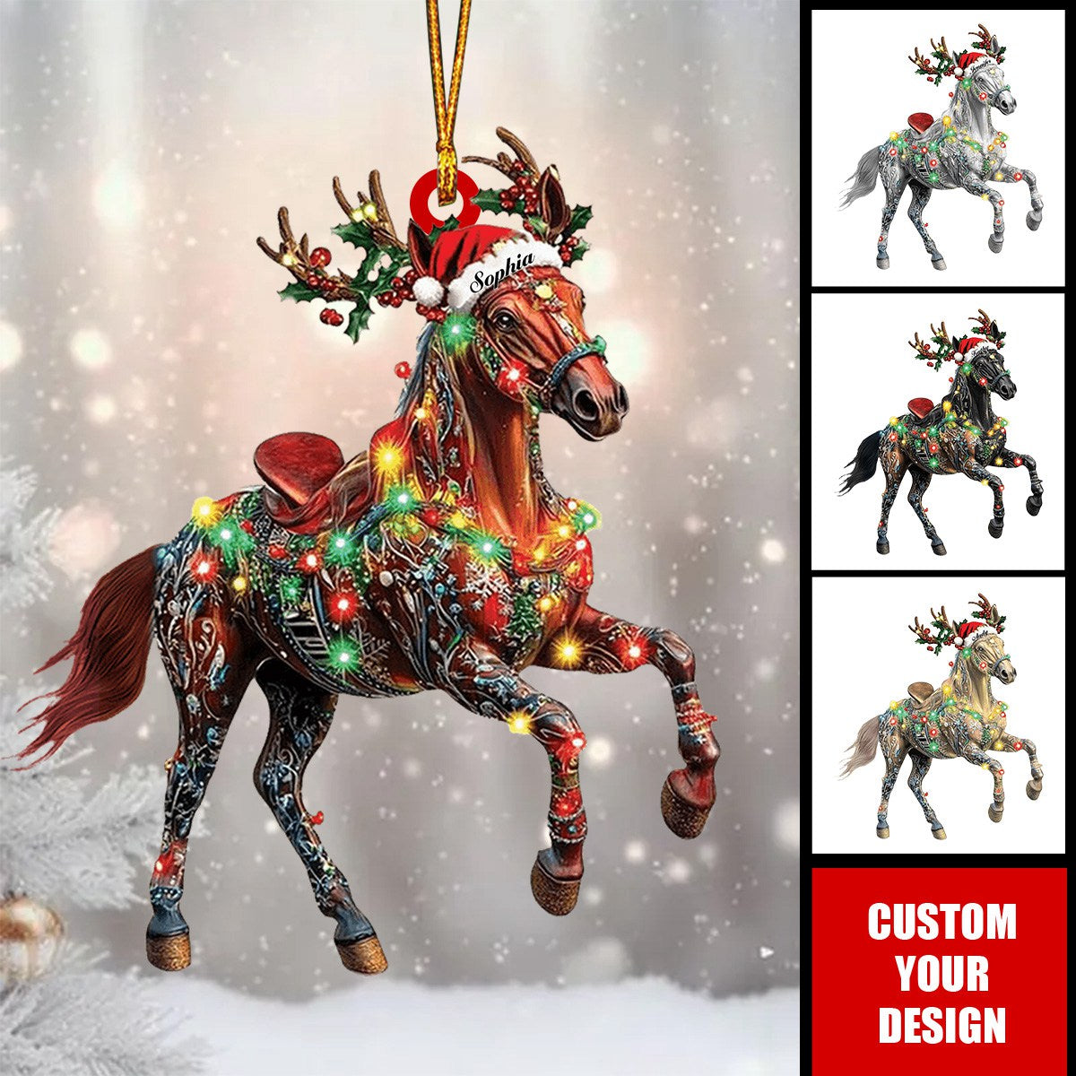 Christmas Horse - Personalized Acrylic Ornament - Christmas Gift For Farmhouse, Horse Lover