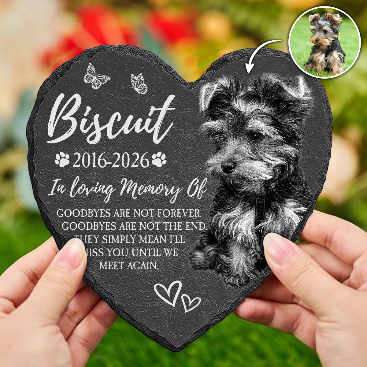 Personalized Photo Pet Memorial Stone: Engraved Dog Remembrance Gift