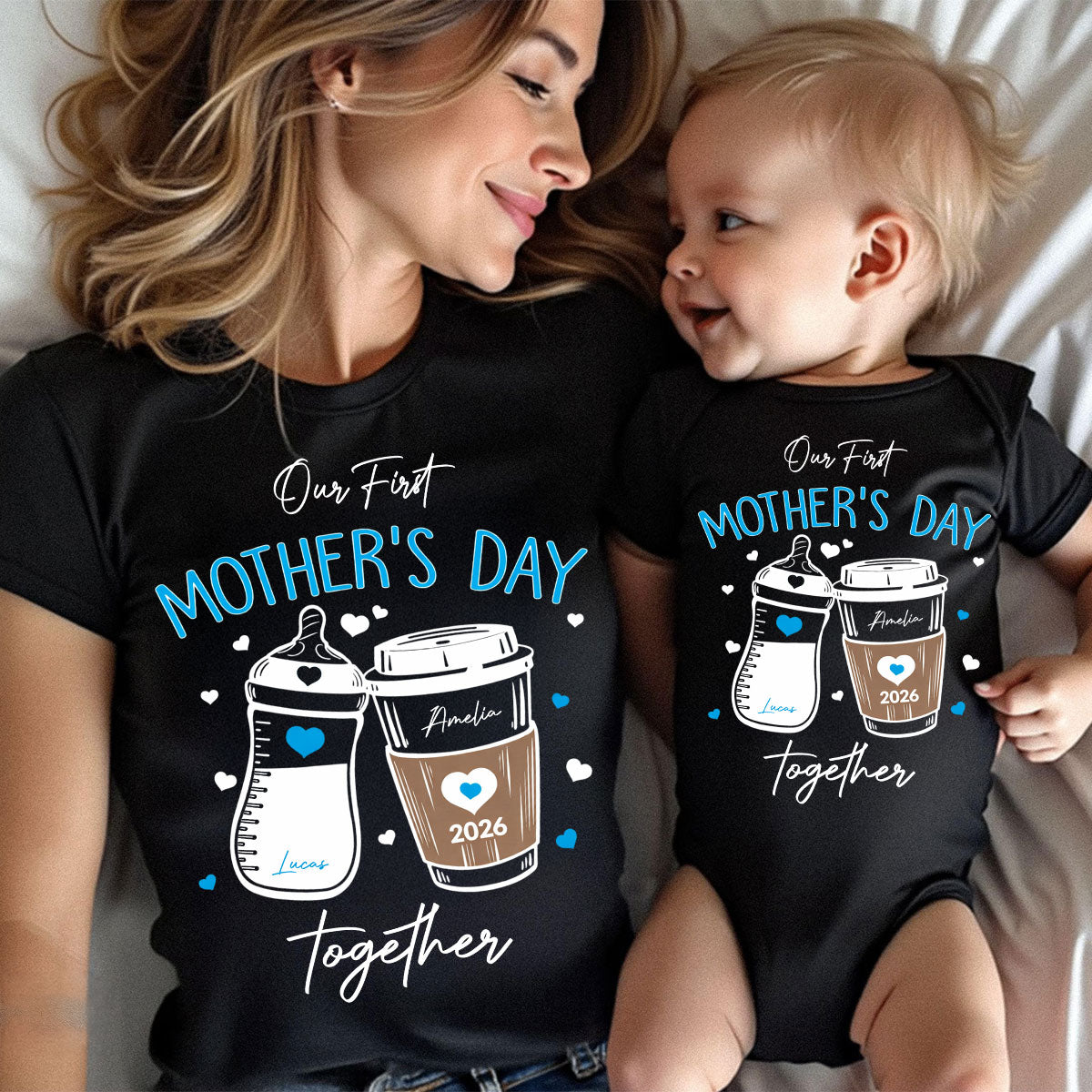 Our First Mother's Day Matching Tees - Mom & Baby T-Shirt Onesie