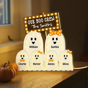Halloween Boo Family - Personalized Acrylic Light Box - Gift For Family, Halloween Decoration