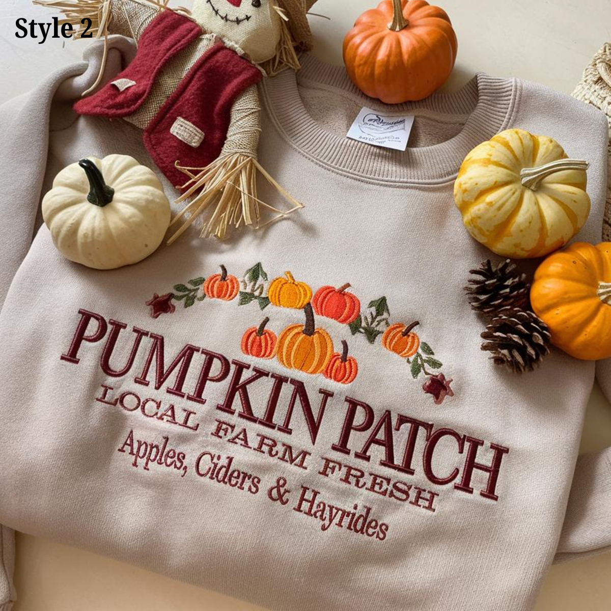 Halloween Embroidered Sweatshirt, Pumpkin Patch Sweatshirt, Fall Sweatshirt, Pumpkin Crewneck, Halloween Gift, Cozy Fall Aesthetic