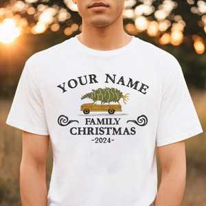 Custom Family Christmas Embroidery Shirt , Christmas Truck Christmas Tree Christmas Gifts, Christmas Crew Shirt, Christmas Tshirt Family, Christmas Tees