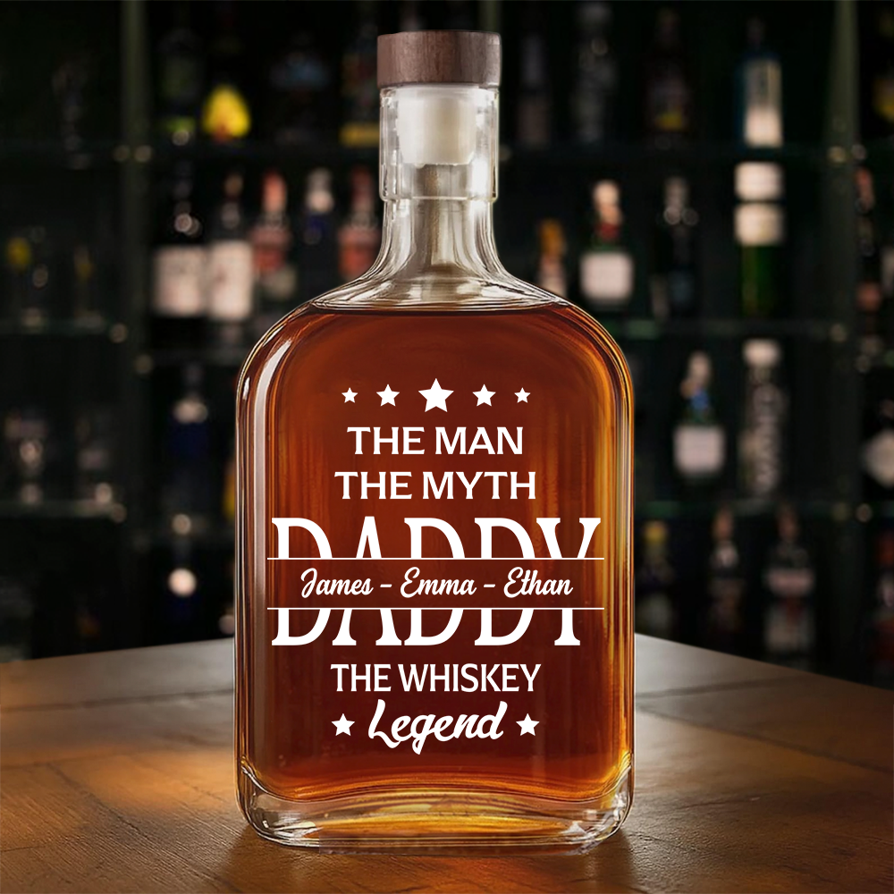 Dad The Man The Myth The Legend - Personalized Whiskey Bottle - Gift For Dad, Papa, Father's Day