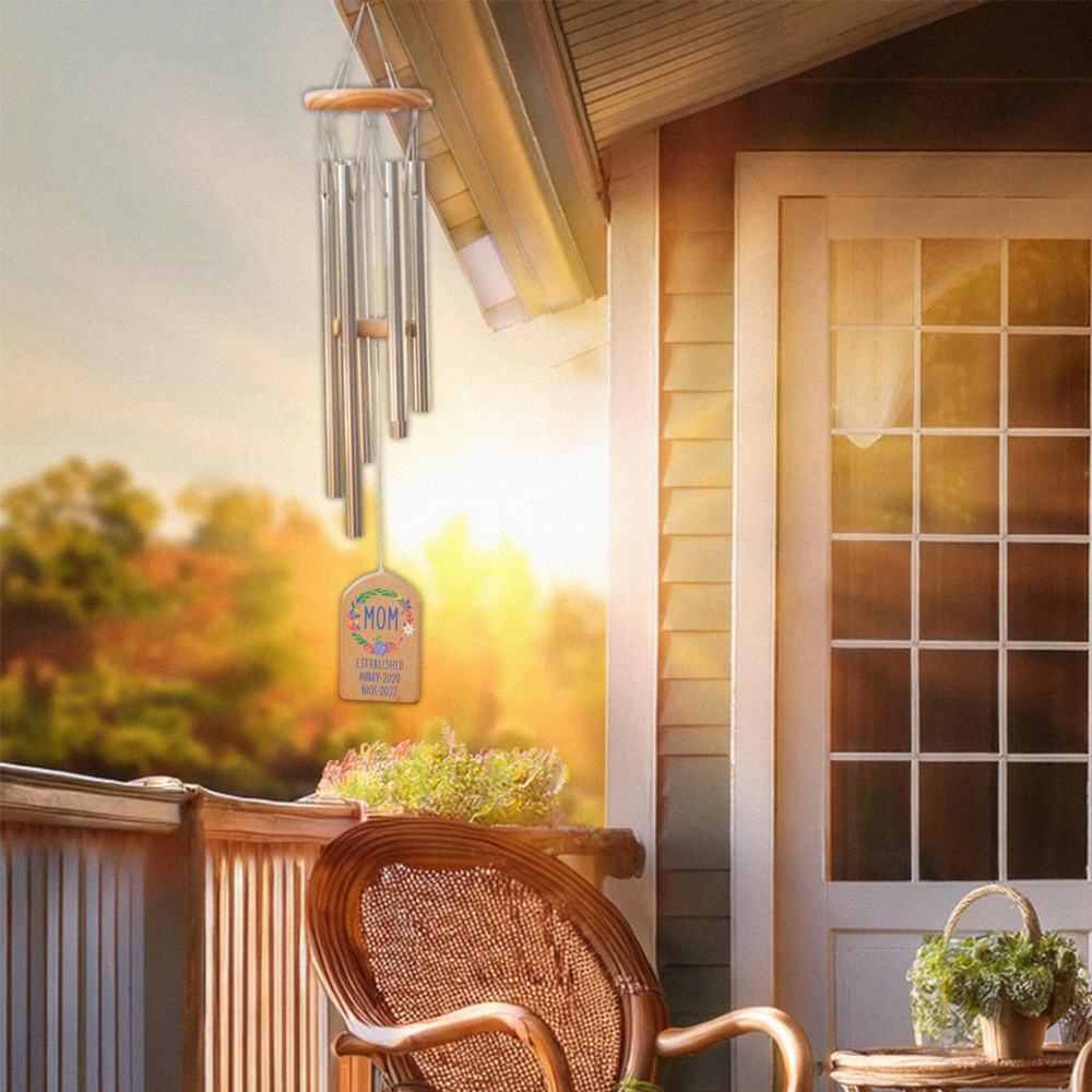 Mother Established Kid's Year - Personalized Windchime - Gift For Mom, Mother's Day, Birthday Gift