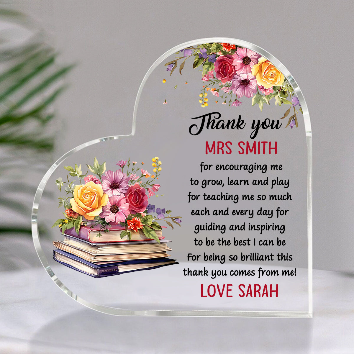 Thank You Teacher Appreciation Acrylic Plaque, Desk Gift For Teacher, Gift For Teacher