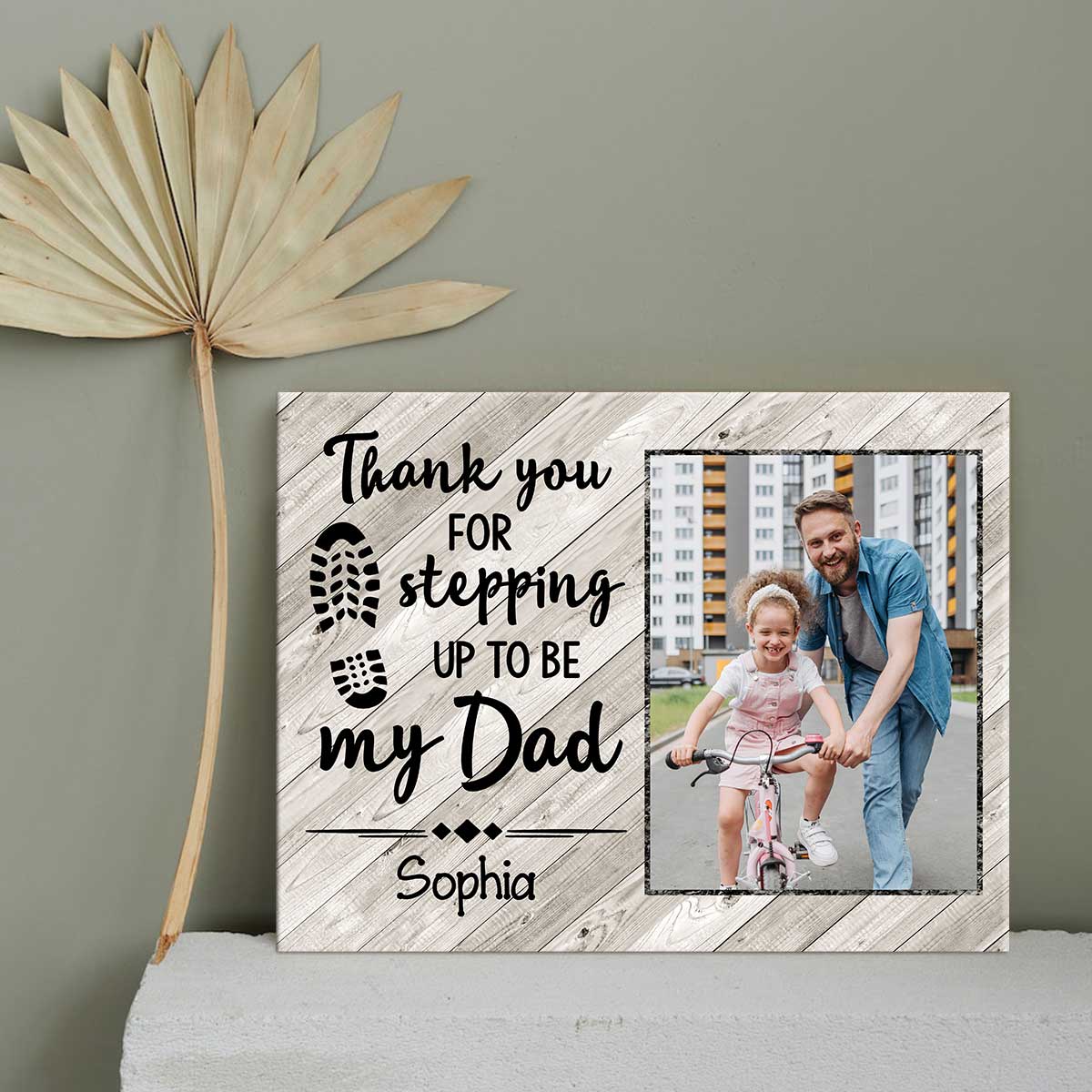 Thank You For Being My Dad - Personalized Canvas - Gift For Step Dad, Bonus Dad, Father's Day, Birthday Gift
