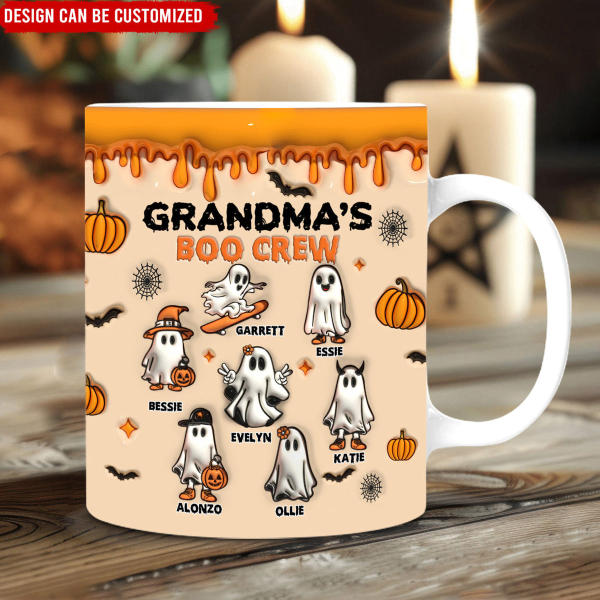 Spooky Boo Crew - Personalized 3D Inflated Effect Printed Mug - Halloween Gift For Family