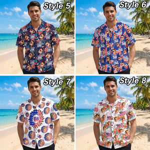 Custom Face Hawaiian Shirt: American Flag 250th Anniversary Shirt, Independence Day Gift