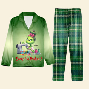 Sorry I'm Booked Busy Sewing Girl Pajamas Set, Christmas Gift For Girls