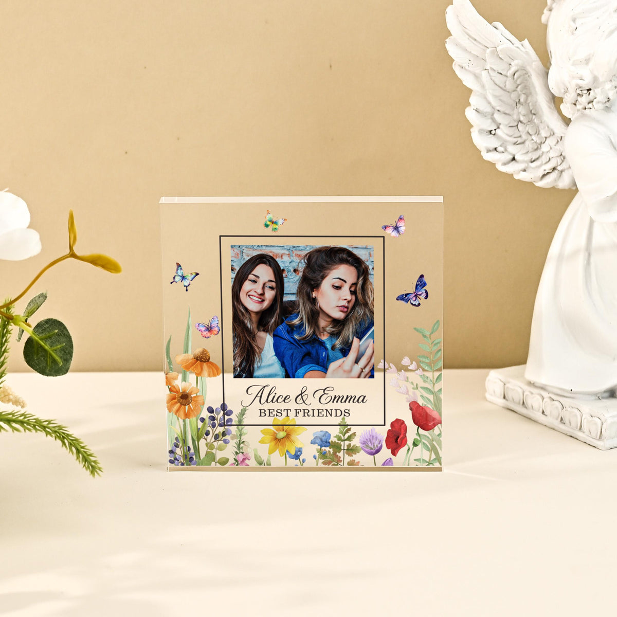 Personalised Bestie Photo Acrylic Block, Best Friend Birthday Gift, Sister Picture Frame, Bestie Gift