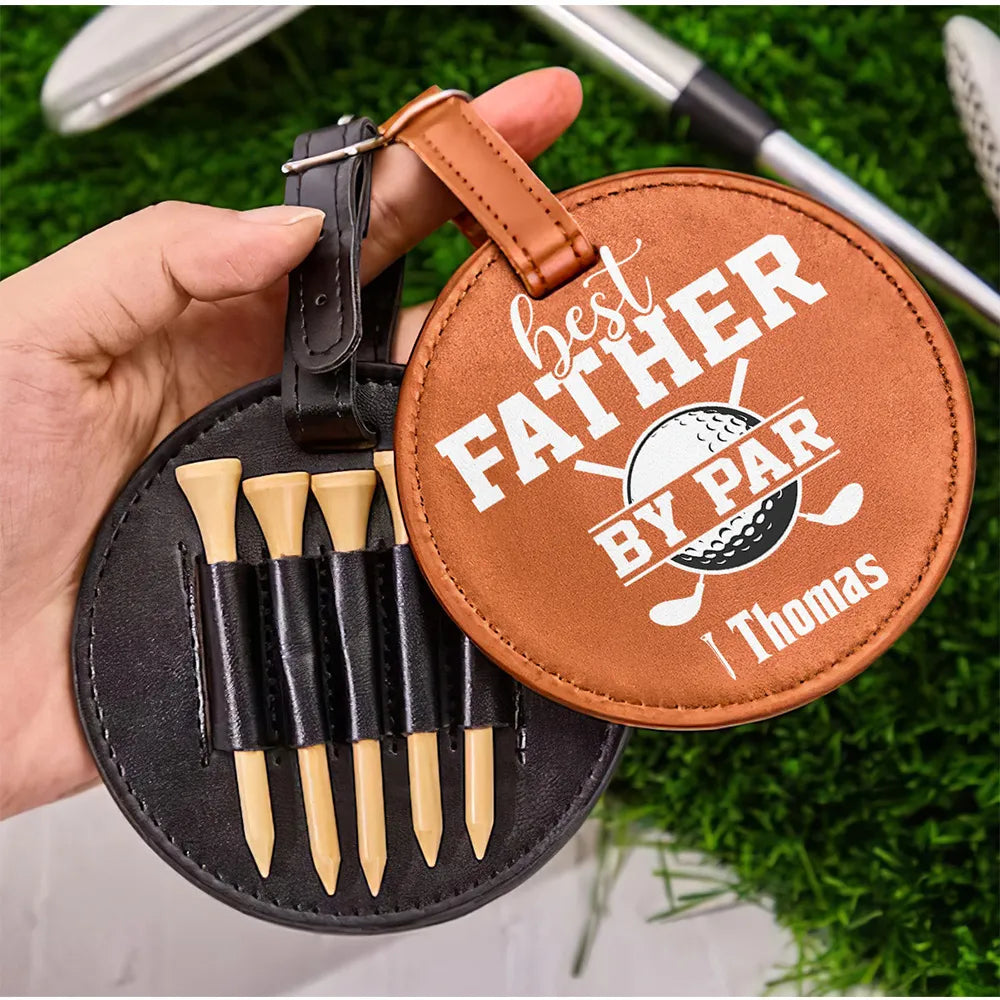 Best Dad By Par - Personalized Golf Tee Bag - Gift For Golf dad, Gift For Father, Grandfather, Father's Day Gift