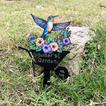 Custom Hummingbird Garden Stake, Personalised Bird Garden Name Sign, Hummingbird Garden Decor, Gardener Gift, Grandma Nana Gift,Mother's Day